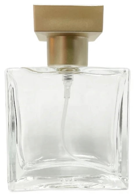 1oz (30 ml) Clear Glass Square Perfume Bottle